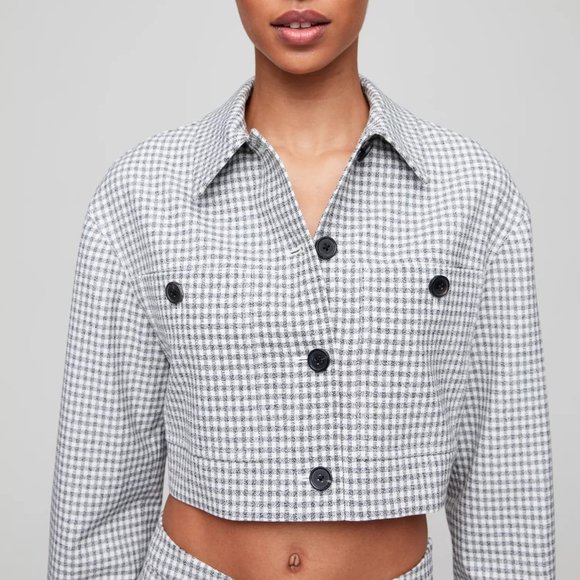 Aritzia Cropped Gingham Jacket - Picture 1 of 6